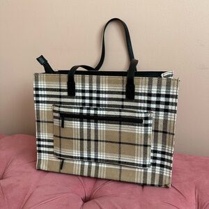 Beis Plaid Work Tote